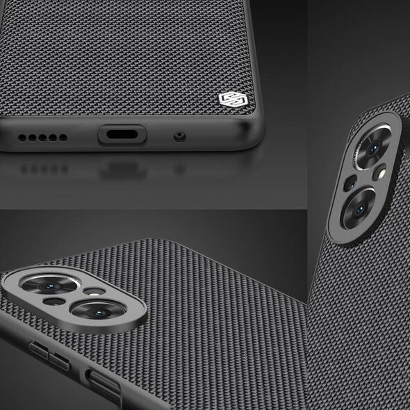 Nillkin Nillkin Textured Case wytrzymałe wzmocnione etui z żelową ramką i nylonem na tyle Honor 50 SE czarny 11114231 6902048222328