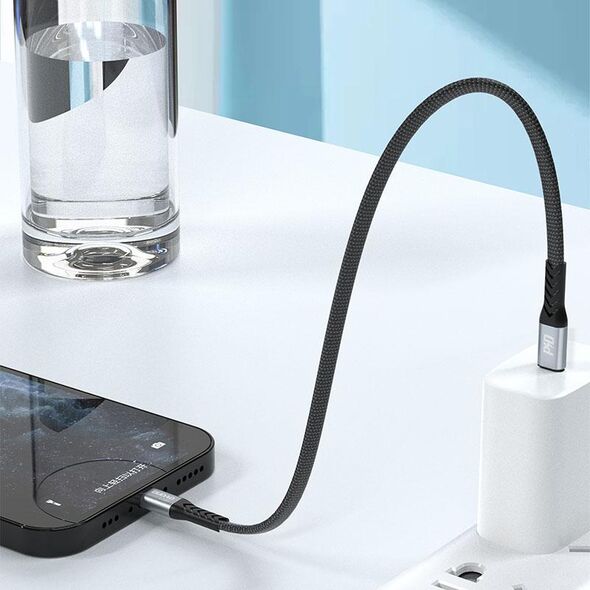 Kabel USB Dudao USB-C - Lightning Czarny (DDA204) 11114298 6973687243852