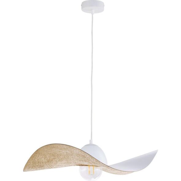 Lampa wisząca Sigma Zwis nad blat KAPELLO metalowy kapelusz do kuchni biały złoty 11204242 5907554418990