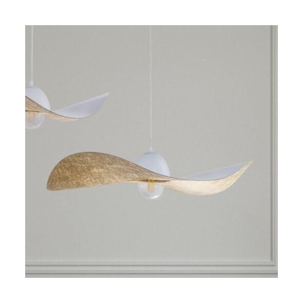 Lampa wisząca Sigma Zwis nad blat KAPELLO metalowy kapelusz do kuchni biały złoty 11204242 5907554418990
