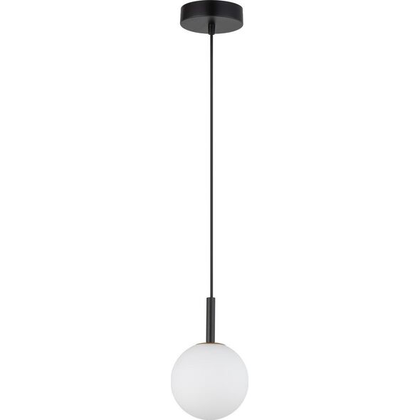 Lampa wisząca Sigma Czarna lampa wisząca Gama mleczna kula do jadalni nad stół 11204330 5907554419980