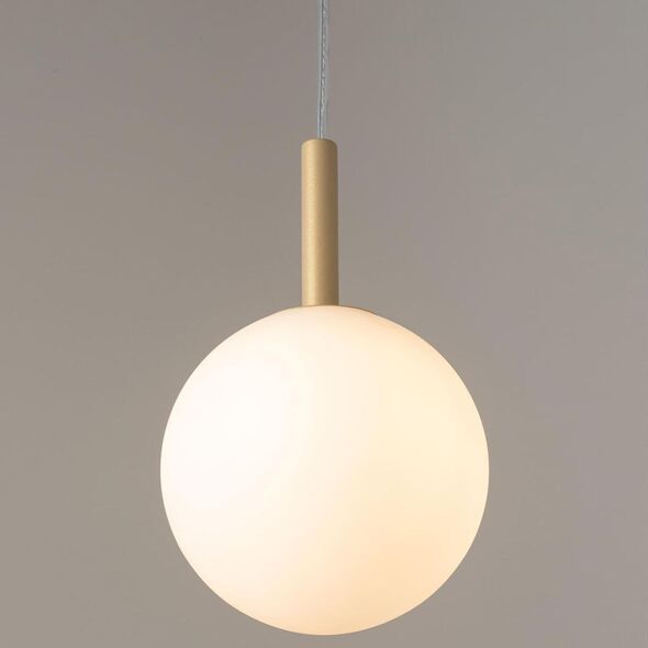 Lampa wisząca Sigma Złota lampa wisząca Gama mleczna kula nad stół do jadalni 11204334 5905143280003
