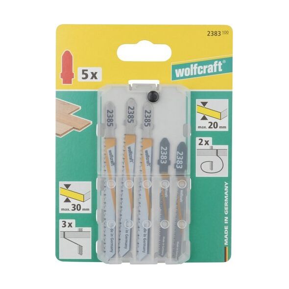 Wolfcraft 5 brzeszczotów Wolfcraft - uchwyt T, twarde drewno, drewno z gwoździami 11220982 4006885238312