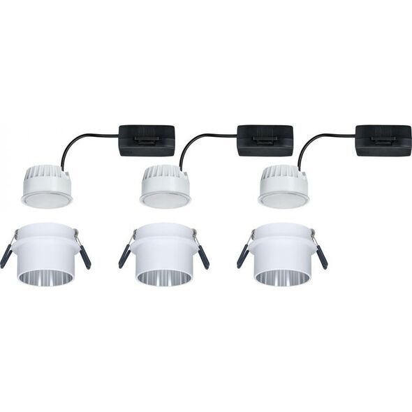 Paulmann Oprawa wpuszczana Gil Coin 3StepDim rd starr LED 3x6W 2700K 230V weiß matt/eisen Alu 11221146 4000870933855