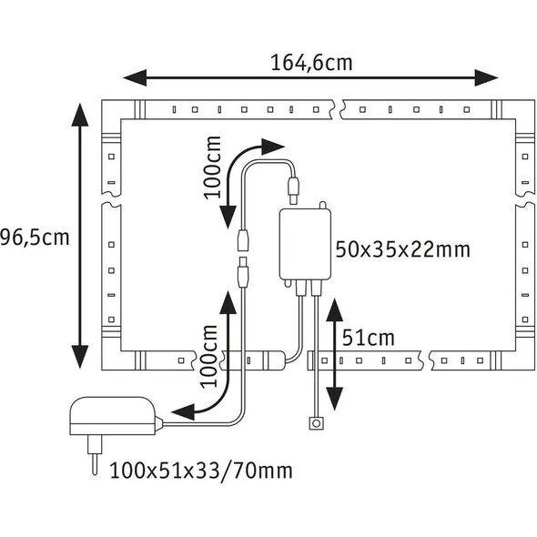 Taśma LED Paulmann Taśma Led  TV zestaw MaxLED 250  TV75cali RGBW 3000K 25,5W 230/24V 11221332 4000870788776