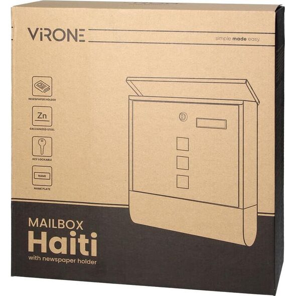 Orno Skrzynka na listy HAITI z galwanizowanej stali z gazetnikiem, okienkami i wizytownikiem, antracyt 11233814 5908254816000