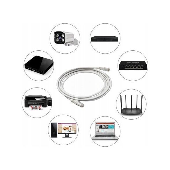 Lexton Kabel komputerowy sieciowy 1:1 8p8c (patchcord), 0,5m. 11237820 5902270716290
