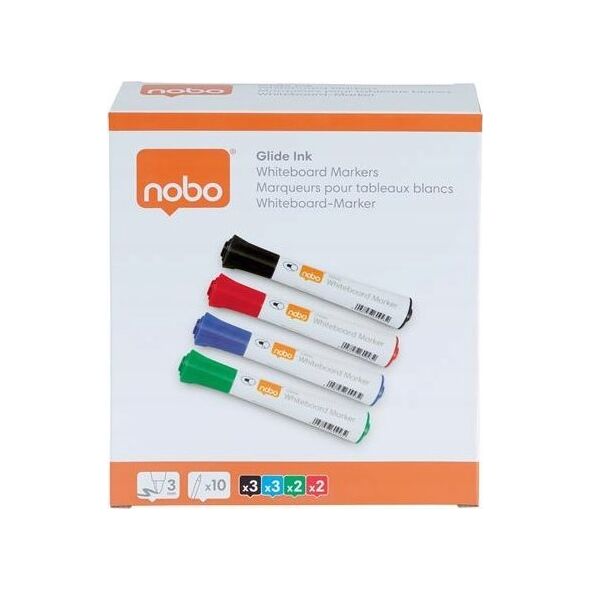 Nobo Markery Glide Ink r?ne kolory 10 szt 11238102 5028252609449