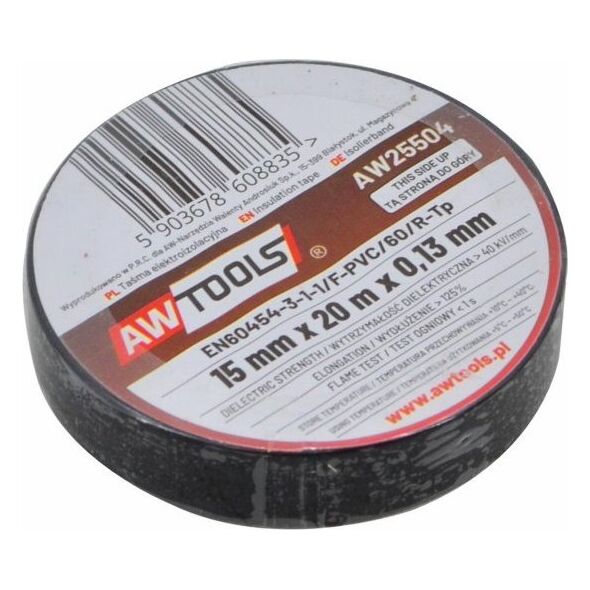 AWTools AWTOOLS TAŚMA IZOLACYJNA 12mm x 10m CZARNA 11239554 5903678608828