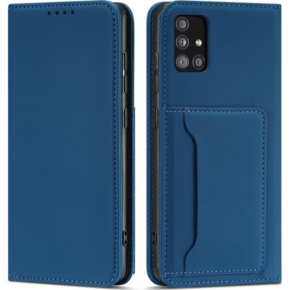 Hurtel Magnet Card Case etui do Xiaomi Redmi Note 11 Pro pokrowiec portfel na karty kartę podstawka niebieski 11255716 9145576251232