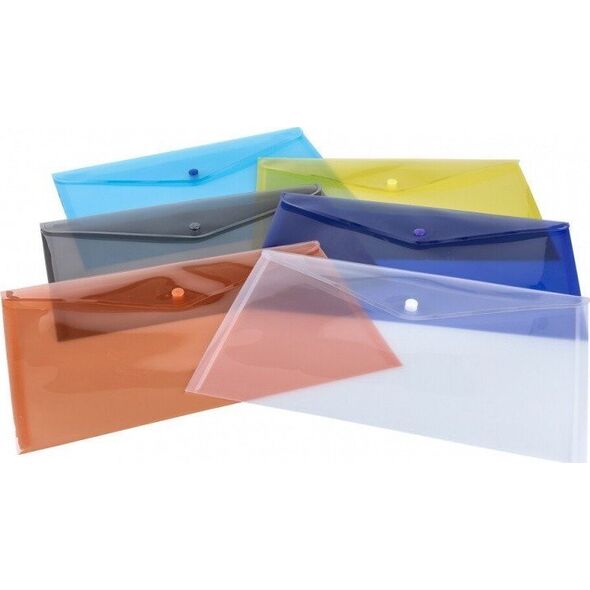 Teczka kopertowa, PP, A4, 235 x 328 x 0,18 mm, na zatrzask, display, mix kolorów 11262421 5901498111993