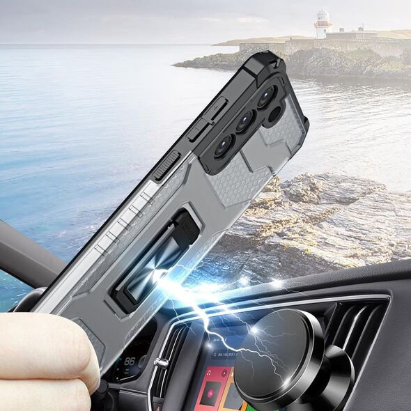 Hurtel Crystal Ring Case Hybrydowe Etui + Magnetyczny Uchwyt Samsung Galaxy S22+ Zielony 11264144 9145576243206