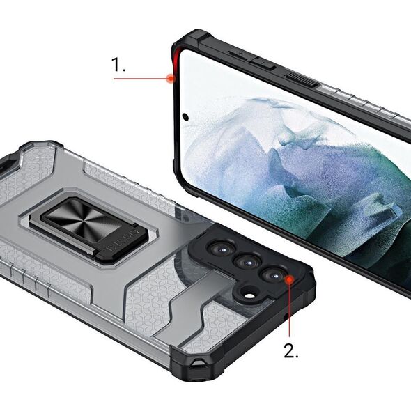 Hurtel Crystal Ring Case Hybrydowe Etui + Magnetyczny Uchwyt Samsung Galaxy S22+ Zielony 11264144 9145576243206