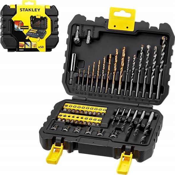 Wiertło Stanley 50 szt zestaw wiertel i bitow 11273274 5035048545263
