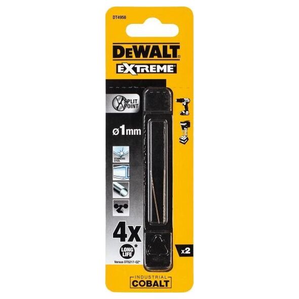 Wiertło Dewalt dewalt wiertła kobaltowe hss e cobalt 1.0mm (2 pack) 11273281 5035048535073
