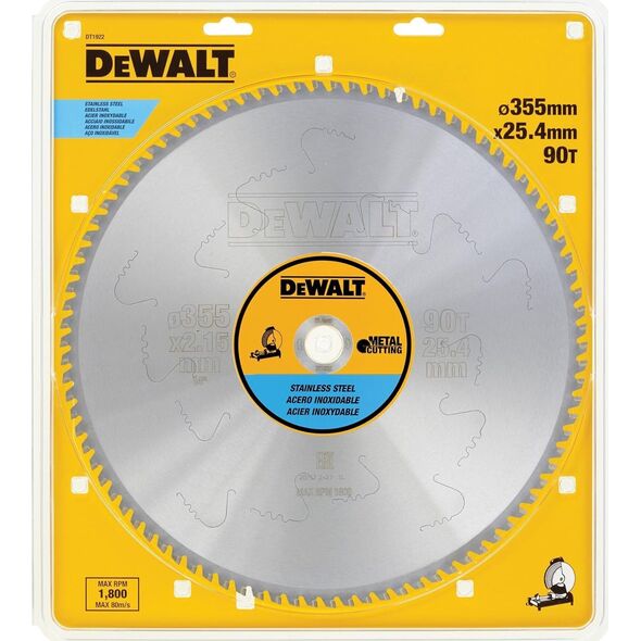 Dewalt hm-piła do metalu 355x25,4 z90/inox 3-25mm/ 11273297 5035048093405
