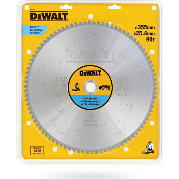 Dewalt hm-piła do metalu 355x25,4 z90/inox 3-25mm/ 11273297 5035048093405