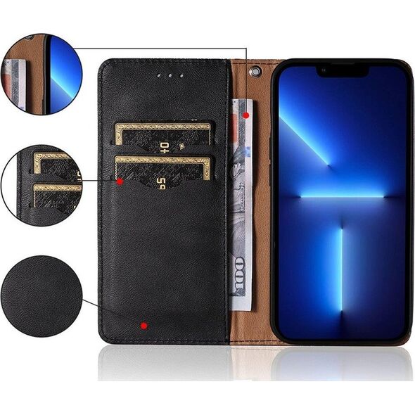 Hurtel Magnet Strap Case etui do Xiaomi Redmi Note 11 Pro pokrowiec portfel + mini smycz zawieszka czarny 11277045 9145576250549