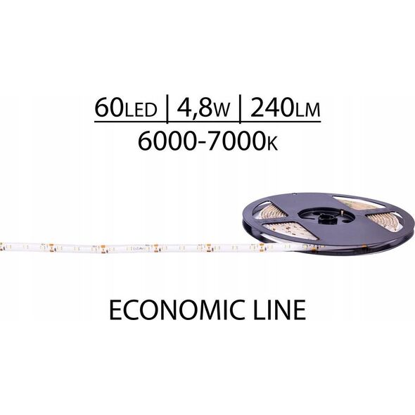 Taśma LED Prescot Taśma LED Prescot IP63 12V SMD2835 4,8W/M 60 LED ZIMNA 5M/SZT EH007-050-8-W 11280277 5901885261355