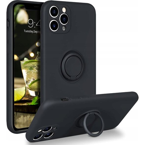 Futerał Forcell SILICONE RING do IPHONE 12 PRO MAX czarny 11465612 5903396123542