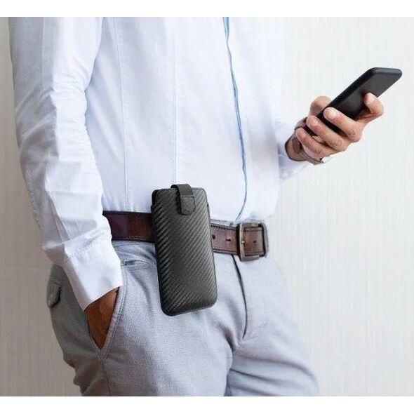 Futerał Forcell POCKET Carbon - Model 11 - do IPHONE 12 / 12 PRO SAMSUNG Note / Note 2 / Note 3 / Xcover 5 / S21 11465697 5903396127335