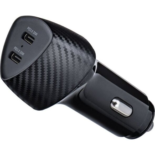 Ładowarka ForCell FORCELL CARBON ładowarka samochodowa Typ C 3.0 PD20W + Typ C 3.0 PD20W CC50-2C czarna (Total 40W) 11466630 5903396133787