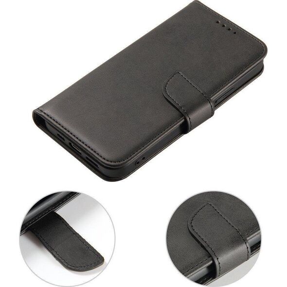 Hurtel Magnet Case elegancki futerał etui pokrowiec z klapką i funkcją podstawki Motorola Moto G 2022 czarny 11471727 9145576255018