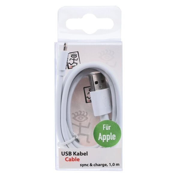 Kabel USB 2GO USB-A - Lightning 1 m Biały (795781) 11537168 4010425957816