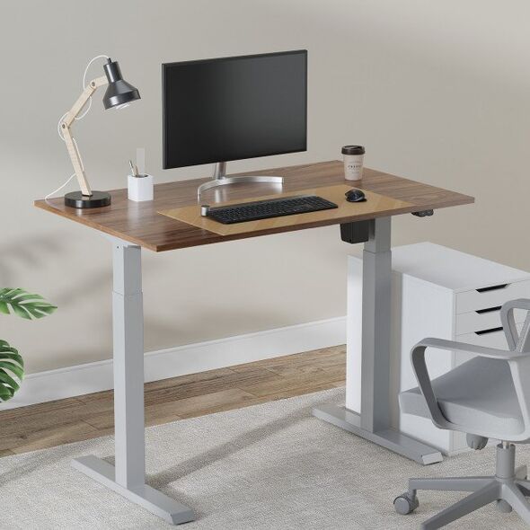 Ergo Office Biurko elektryczne regulacja wys. Ergo Office, max wys 123cm, max - 70 kg, bez blatu do pracy stojąco siedzącej, szare, ER-403G 11538157 5902211119579
