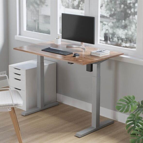 Ergo Office Biurko elektryczne regulacja wys. Ergo Office, max wys 123cm, max - 70 kg, bez blatu do pracy stojąco siedzącej, szare, ER-403G 11538157 5902211119579
