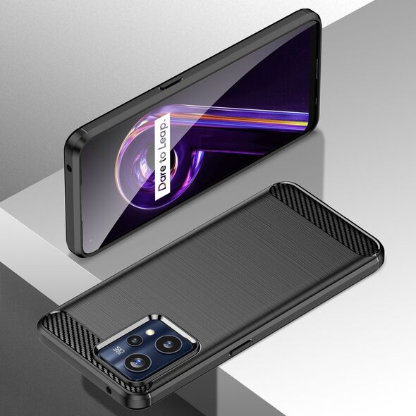 Hurtel Carbon Case elastyczne etui pokrowiec Realme 9 Pro + (9 Pro Plus) czarny 11538380 9145576249208