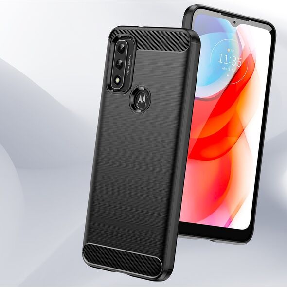 Hurtel Carbon Case elastyczne etui pokrowiec Motorola Moto G Play 2022 czarny 11538387 9145576255148