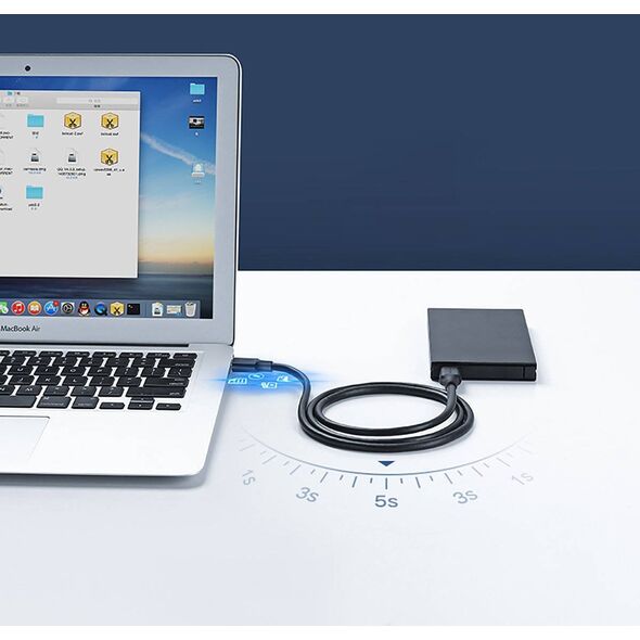 Kabel USB Ugreen USB-A - USB-A 3 m Czarny (90576) 11540342 6957303895762