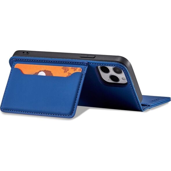 Hurtel Magnet Card Case etui do iPhone 12 pokrowiec portfel na karty kartę podstawka niebieski 11542286 9145576250754