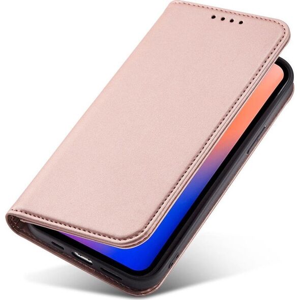 Hurtel Magnet Card Case etui do iPhone 12 Pro pokrowiec portfel na karty kartę podstawka różowy 11542287 9145576250808