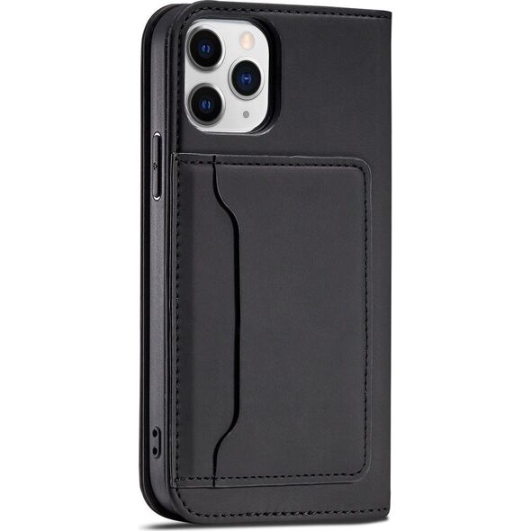 Hurtel Magnet Card Case etui do iPhone 12 Pro Max pokrowiec portfel na karty kartę podstawka czarny 11542288 9145576250822