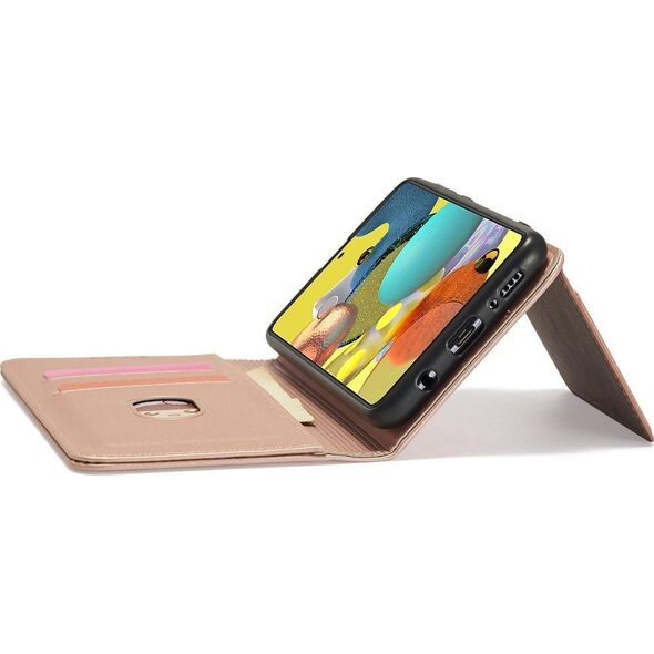 Hurtel Magnet Card Case etui do Samsung Galaxy A12 5G pokrowiec portfel na karty kartę podstawka różowy 11542311 9145576251041