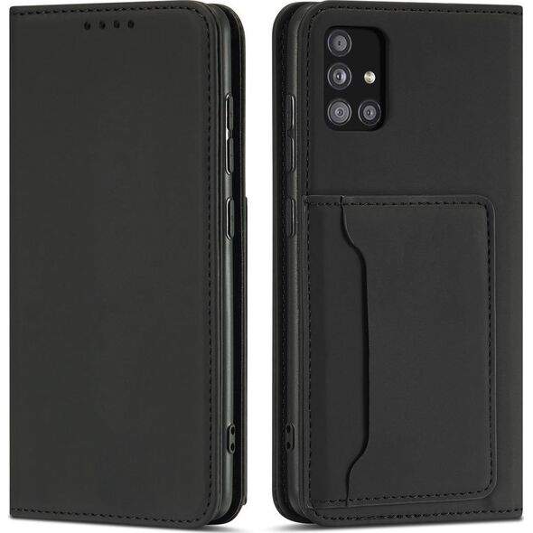 Hurtel Magnet Card Case etui do Samsung Galaxy A13 5G pokrowiec portfel na karty kartę podstawka czarny 11542312 9145576251102
