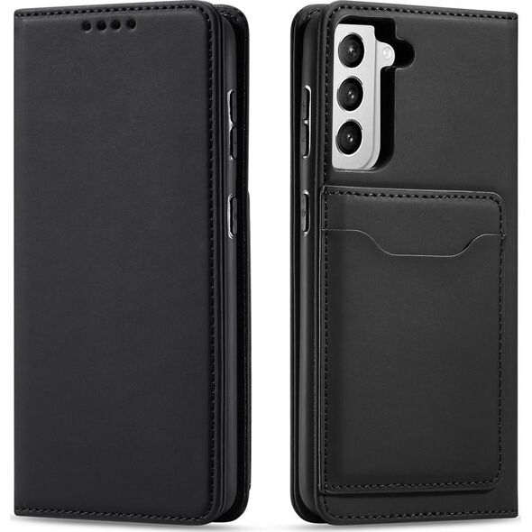 Hurtel Magnet Card Case etui do Samsung Galaxy S22+ (S22 Plus) pokrowiec portfel na karty kartę podstawka czarny 11542331 9145576251300