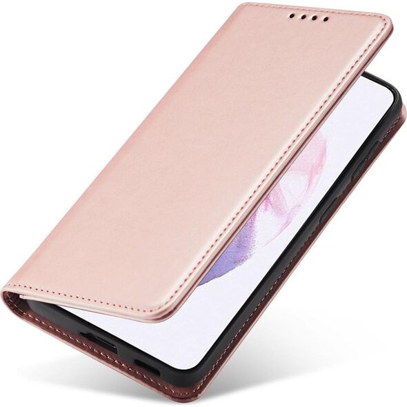 Hurtel Magnet Card Case etui do Samsung Galaxy S22+ (S22 Plus) pokrowiec portfel na karty kartę podstawka różowy 11542332 9145576251324