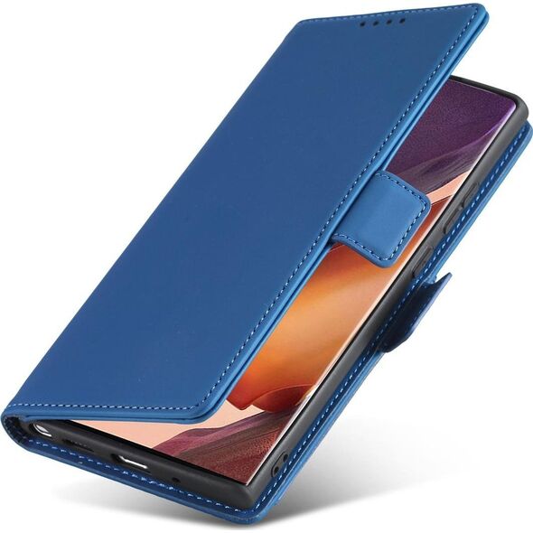 Hurtel Magnet Card Case etui do Samsung Galaxy S22 Ultra pokrowiec portfel na karty kartę podstawka niebieski 11542336 9145576251355