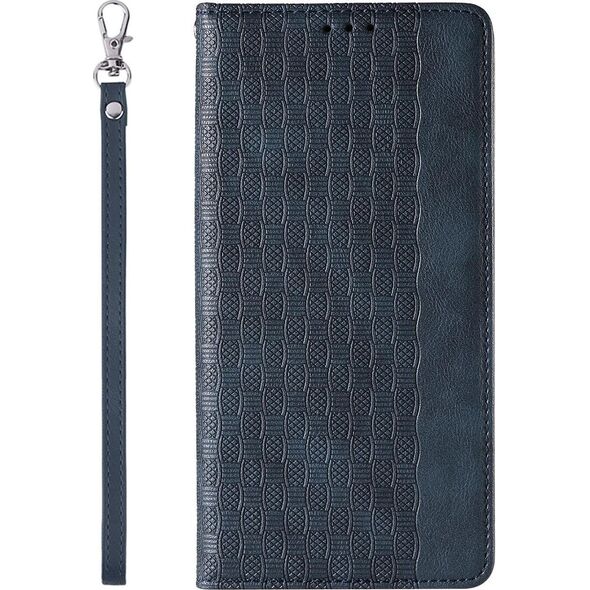 Hurtel Magnet Strap Case etui do iPhone 12 Pro pokrowiec portfel + mini smycz zawieszka niebieski 11542346 9145576250112