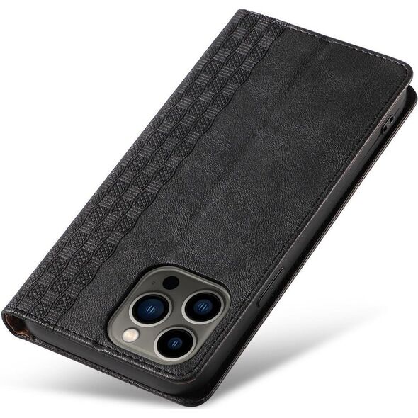 Hurtel Magnet Strap Case etui do iPhone 12 Pro Max pokrowiec portfel + mini smycz zawieszka czarny 11542350 9145576250143
