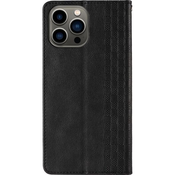 Hurtel Magnet Strap Case etui do iPhone 12 Pro Max pokrowiec portfel + mini smycz zawieszka czarny 11542350 9145576250143