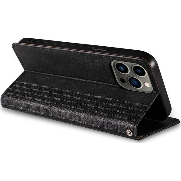 Hurtel Magnet Strap Case etui do iPhone 12 Pro Max pokrowiec portfel + mini smycz zawieszka czarny 11542350 9145576250143