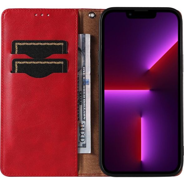 Hurtel Magnet Strap Case etui do iPhone 12 Pro Max pokrowiec portfel + mini smycz zawieszka czerwony 11542353 9145576250174
