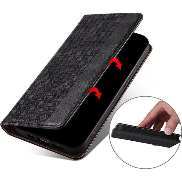 Hurtel Magnet Strap Case etui do Samsung Galaxy A13 5G pokrowiec portfel + mini smycz zawieszka czarny 11542378 9145576250426