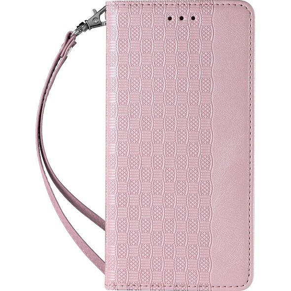 Hurtel Magnet Strap Case etui do Samsung Galaxy S22+ (S22 Plus) pokrowiec portfel + mini smycz zawieszka różowy 11542396 9145576250648