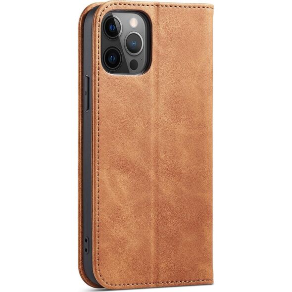Hurtel Magnet Fancy Case etui do iPhone 12 Pro Max pokrowiec portfel na karty kartę podstawka brązowy 11542412 9145576249482