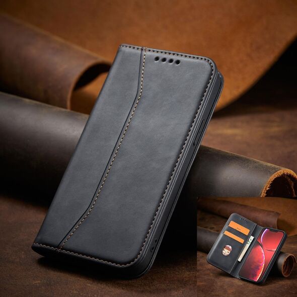 Hurtel Magnet Fancy Case etui do iPhone 13 Pro Max pokrowiec portfel na karty kartę podstawka czarny 11542422 9145576249628